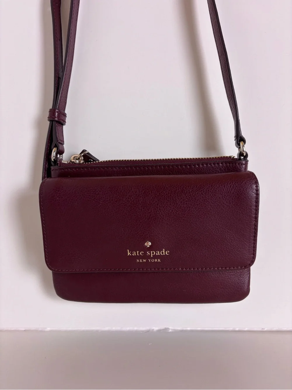 Kate Spade New York Greene Street Karlee Leather Crossbody Cherrywood Burgundy